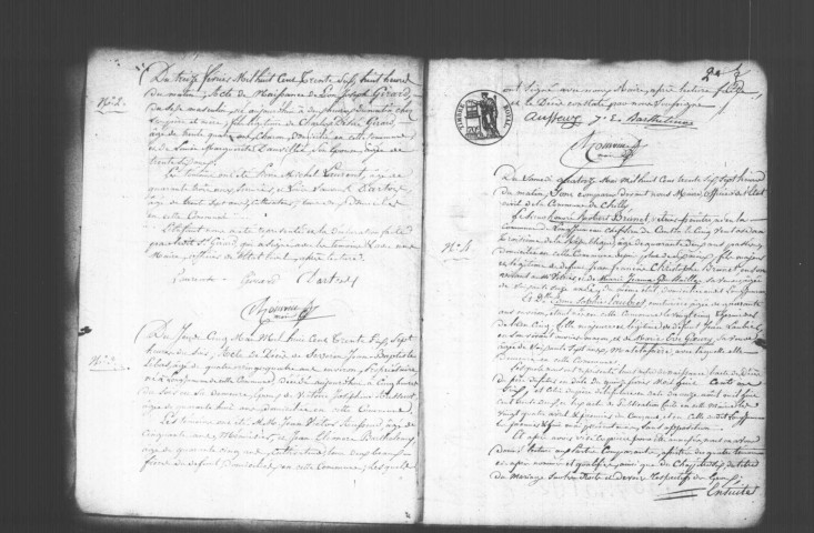 CHILLY-MAZARIN. Naissances, mariages, décès : registre d'état civil (1836-1855). [décès (1854), un acte de 1848]. 