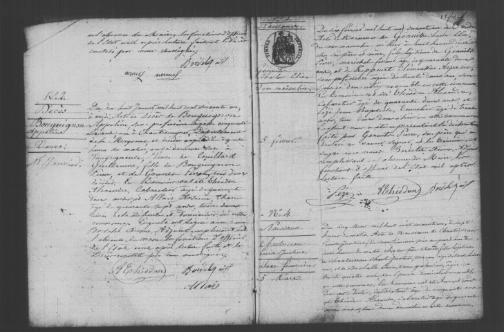 VAUGRIGNEUSE. Naissances, mariages, décès : registre d'état civil (1861-1874). 