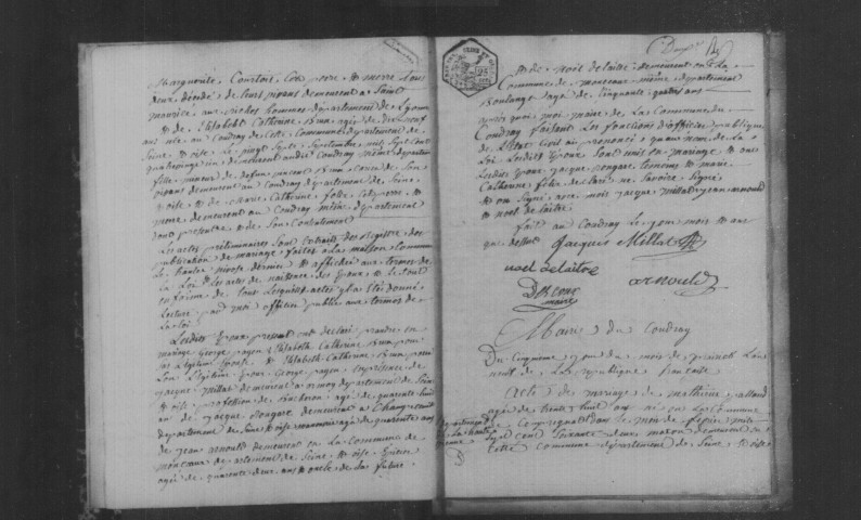 COUDRAY. - Naissances, mariages, décès : registre d'état civil (1800-1811). 