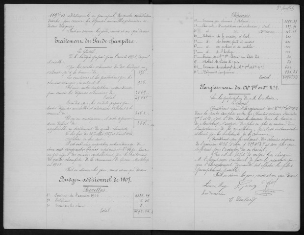COURSON-MONTELOUP. - Conseil municipal : registre des délibérations (02/06/1907 - 16/02/1932). 