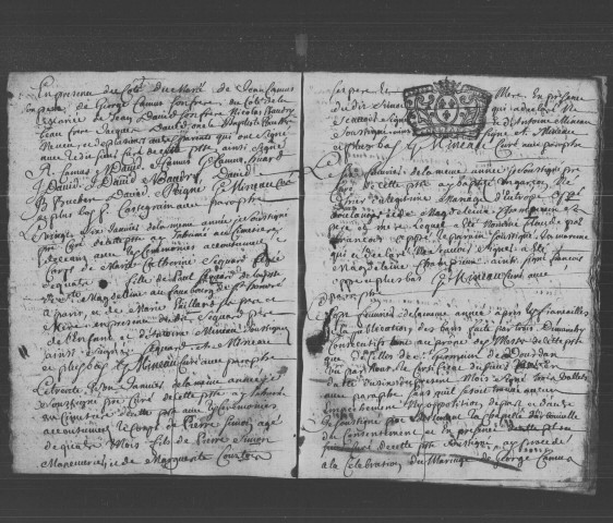 ANGERVILLE. Paroisse Saint-Pierre. - Baptêmes, mariages, sépultures : registre paroissial (1718-1733). 