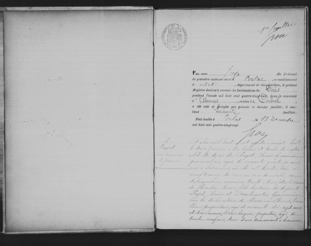 ESSONNES. Décès : registre d'état civil (1888). 