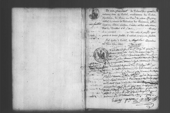 LISSES. Naissances, mariages, décès : registre d'état civil (1812-1821). 