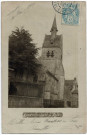 ANGERVILLE. - L'église, 1906, 6 mots, 5 c, ad., sépia. 
