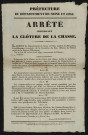 Seine-et-Oise [Département]. - Arrêté préfectoral concernant la clôture de la chasse, 9 février 1827. 
