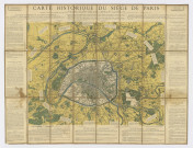 Carte historique du siège de PARIS, ouvrage exécuté à PARIS pendant le siège par J. MILLIE, 1870. Ech. 11,7 cm = 5 000 m. Sur toile. Coul. Dim. 0,64 x 0,84. 