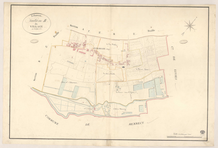 ECHARCON. - Section B : Village (le), 1ère feuille. 