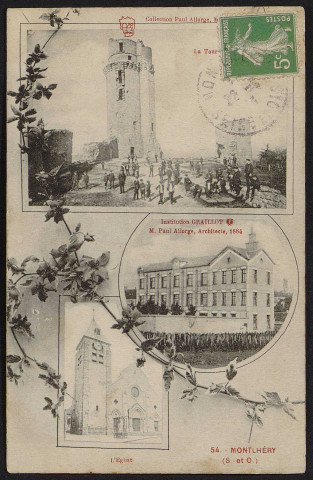 Montlhéry.- Tour, église et institution Graillot (21 septembre 1913). 