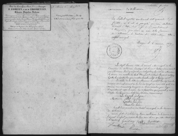 VILLECONIN. - Administration générale de la commune : registre des délibérations du conseil municipal. 