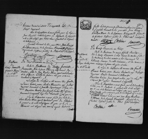 ANGERVILLE. Naissances : registre d'état civil (an XIII-1815). 