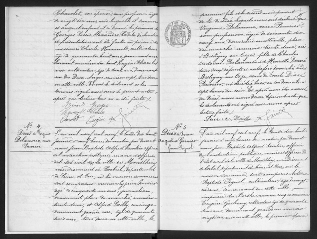 MONTLHERY. - Naissances, mariages, décès : registre d'état civil.