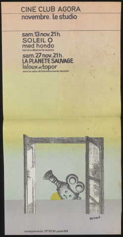 EVRY. - Cinéma. Projection de film : Soleil O et la planète sauvage, Ciné club de l'Agora, [novembre 1978]. 