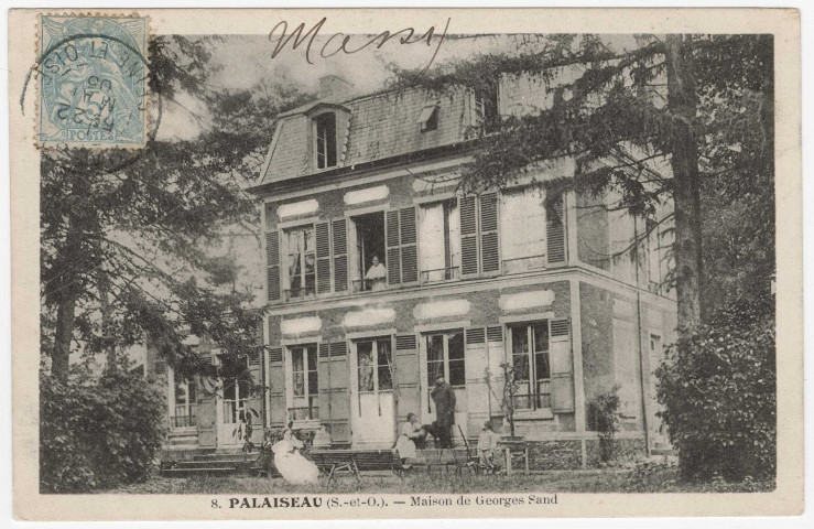 PALAISEAU. - Maison de Georges Sand [1905, timbre à 5 centimes]. 