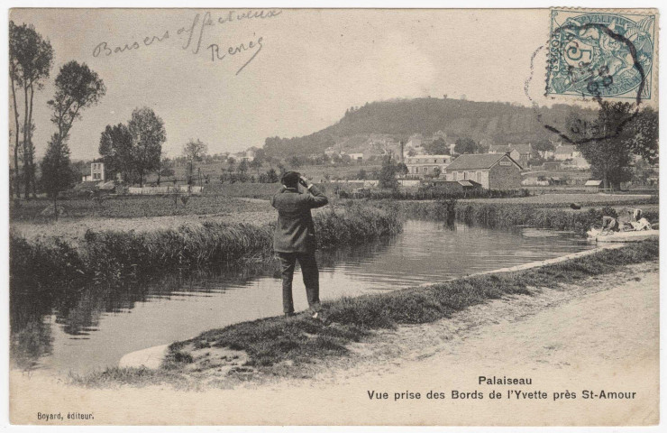 PALAISEAU. - Vue prise des bords de l'Yvette près Saint-Amour. Editeur Boyard, 1905, timbre à 5 centimes. 