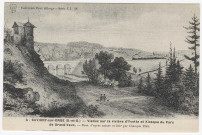 SAVIGNY-SUR-ORGE. - Viaduc sur la rivière d'Yvette et kiosque du parc de Grand-Vaux (dessin d'après nature et lithographie par Champin 1845) [Collection Paul Allorge]. 