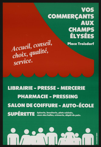 EVRY. - Affiche publicitaire pour les commerçants des Champs-Elysées (1983). 