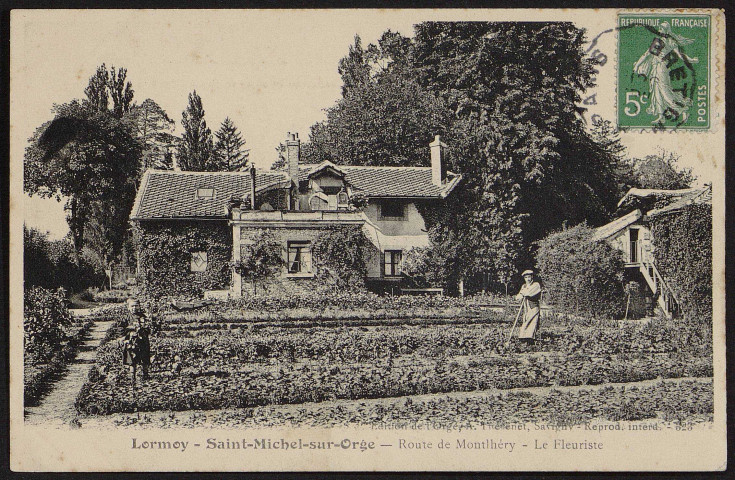 LONGPONT-SUR-ORGE. - Lormoy. Route de Montlhéry : le fleuriste [1907-1920].