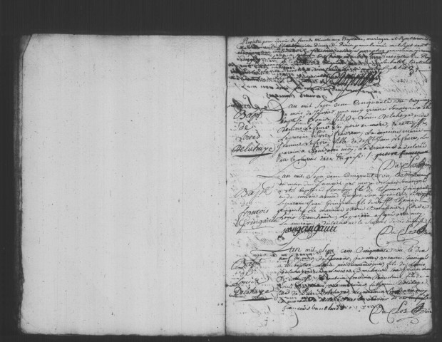CHEPTAINVILLE. Paroisse Saint-Martin : Baptêmes, mariages, sépultures : registre paroissial (1751-1766). 