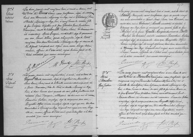 EPINAY-SUR-ORGE.- Naissances, mariages, décès : registre d'état civil (1903). 