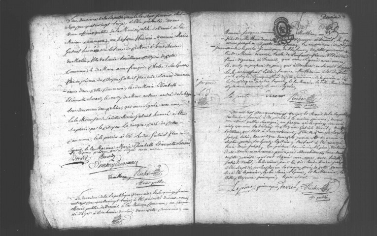 MAINVILLE (DRAVEIL). Naissances, mariages, décès : registre d'état civil (1793-an V). 
