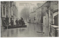 CORBEIL-ESSONNES. - Inondations de 1910. Rue de la Pêcherie, Mardelet. 
