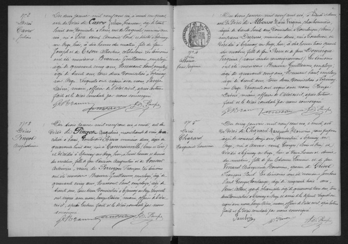 EPINAY-SUR-ORGE.- Naissances, mariages, décès : registre d'état civil. 