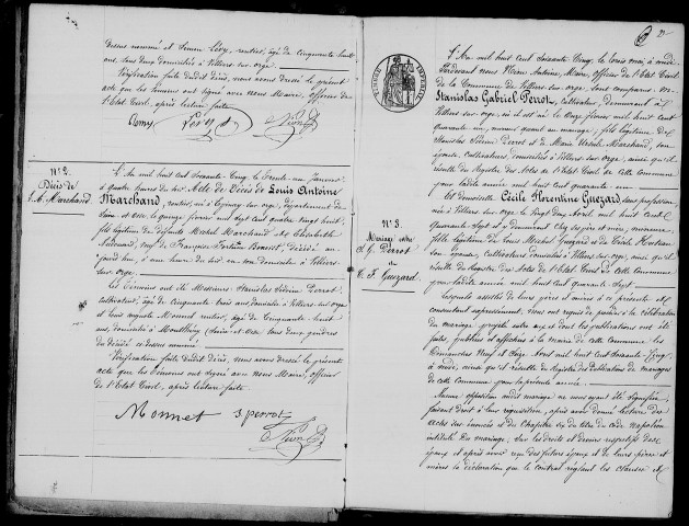 VILLIERS-SUR-ORGE. Naissances, mariages, décès : registre d'état civil (1865-1882). 