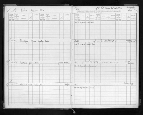 Conservation des hypothèques de CORBEIL. - Répertoire des formalités hypothécaires, volume n° 746 : A-Z (registre ouvert en 1954). 