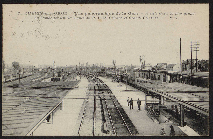 JUVISY-SUR-ORGE.- Vue panoramique de la gare (1925).