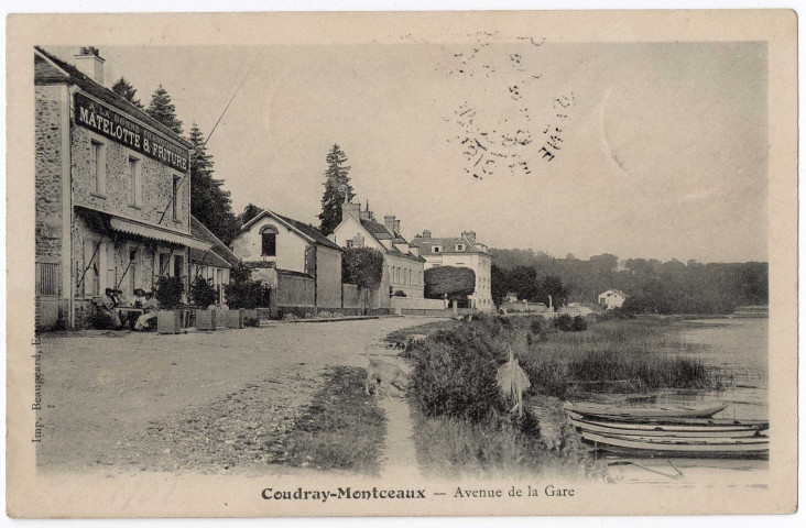 COUDRAY-MONTCEAUX (LE). - Avenue de la gare, Beaugeard, 1903, 10 c, ad. 