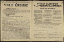 Seine-et-Oise [Département]. - Services vétérinaires. Contrats d'abonnement à la vaccination anti-aphteuse : conditions générales et particulières, 27 mai 1958. 