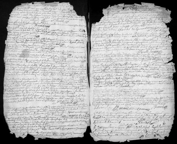 CHAMPCUEIL. - Registre des baptêmes, mariages et sépultures (28/11/1678 - 13/03/1692). 