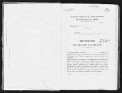 Conservation des hypothèques de CORBEIL. - Répertoire des formalités hypothécaires, volume n° 562 : A-Z (registre ouvert vers 1930). 