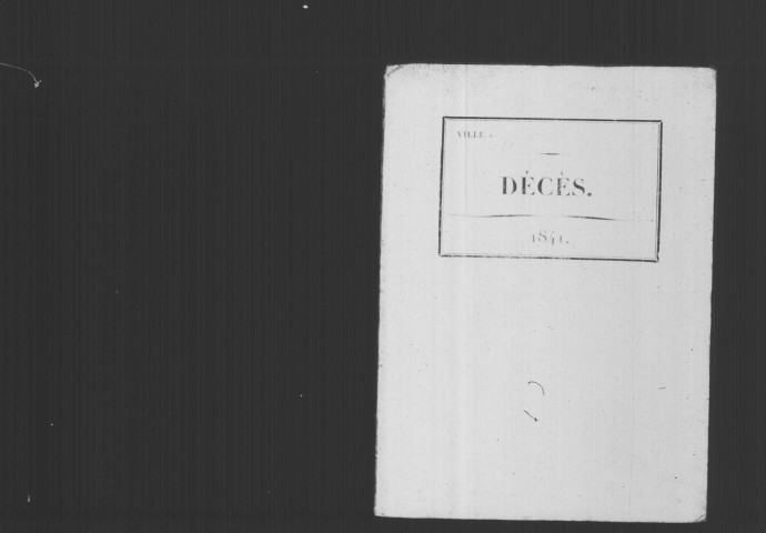 CORBEIL. Décès : registre d'état civil (1841). 