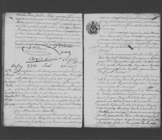 VERT-LE-GRAND. Naissances, mariages, décès : registre d'état civil (1849-1860). 