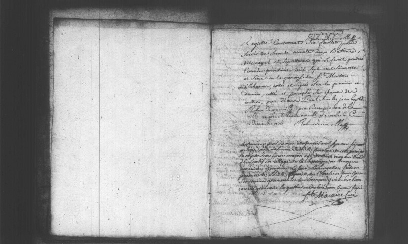 ECHARCON. Paroisse Saint-Martin : Baptêmes, mariages, sépultures : registre paroissial (1776-1791). 
