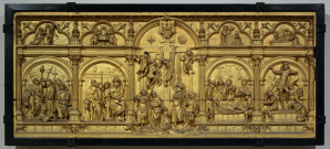 retable du maître autel : bas-relief des scènes de la vie du Christ