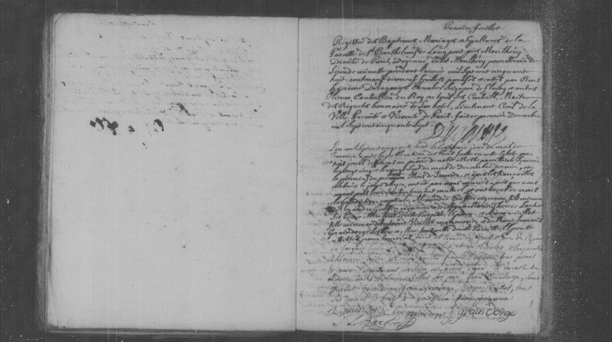 LONGPONT-SUR-ORGE. Paroisse Saint-Barthélémy : Baptêmes, mariages, sépultures : registre paroissial (1751-1758). 