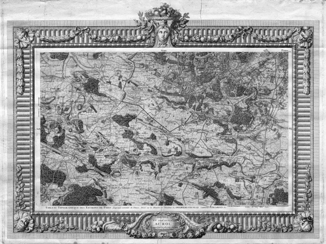 ESSONNE (Département).- Carte topographique des environs de Paris jusqu'aux extrémités du diocèse [et du Nord de l'Essonne], [XVIIIème siècle], N et B. Dim. 65 x 98 cm. 