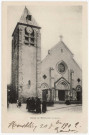 MONTLHERY. - L'église de Montlhéry et la place[Editeur Bréger, 1902, timbre à 5 centimes]. 