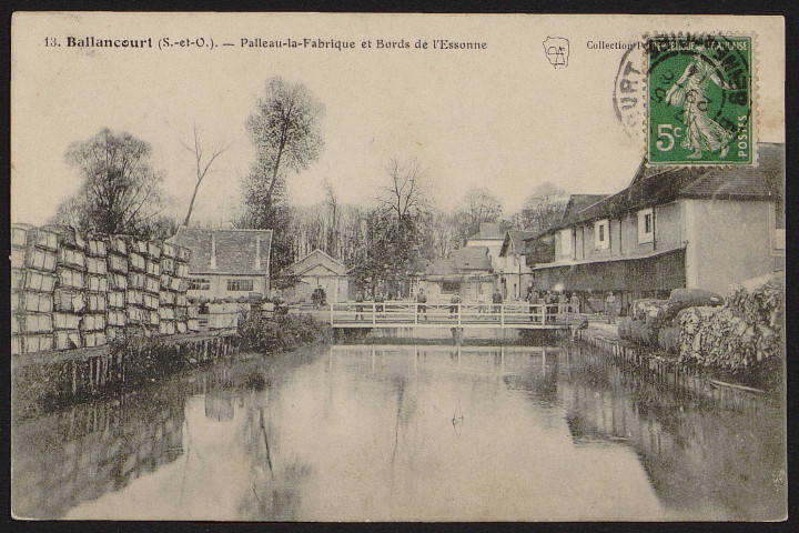 Ballancourt-sur-Essonne.- Palleau-la-Fabrique et bords de l'Essonne : entreprise de fabrication de papier (29 juin 1914). 