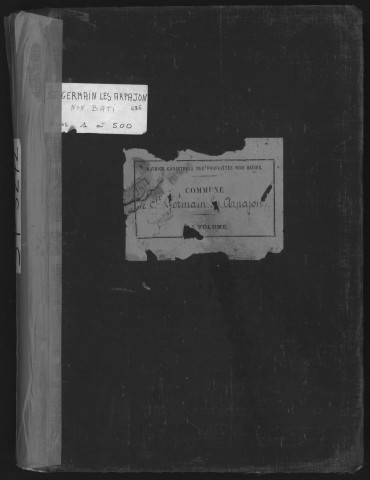 SAINT-GERMAIN-LES-ARPAJON. - Matrice des propriétés non bâties : folios 1 à 500 [cadastre rénové en 1942]. 