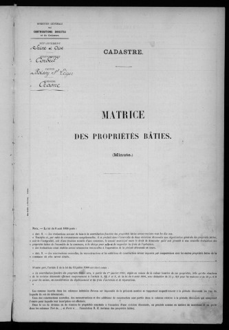 CROSNE. - Matrice des propriétés bâties : folios 1 à 480 [cadastre rénové en 1959]. 