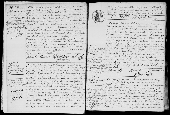 YERRES. Naissances, mariages, décès : registre d'état civil (1873-1877). 
