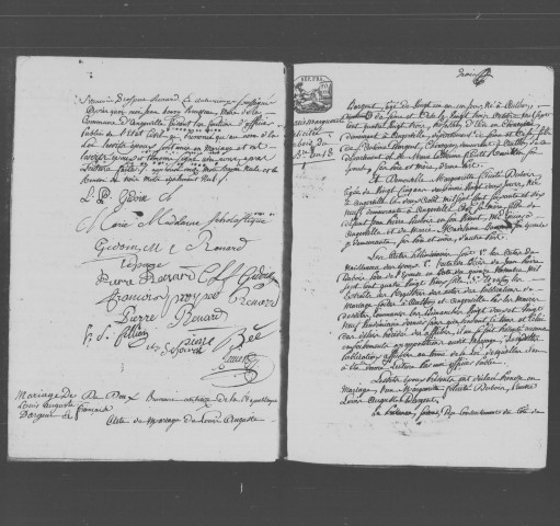 ANGERVILLE. Mariages : registre d'état civil (an XIII-1815). 