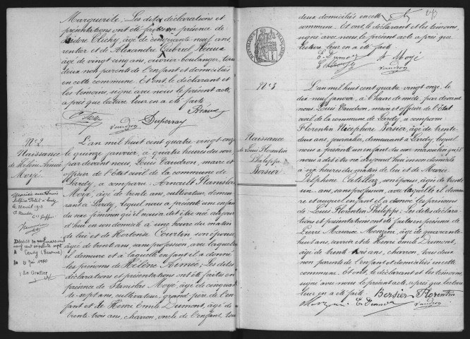 LARDY.- Naissances, mariages, décès : registre d'état civil (1891-1905). 