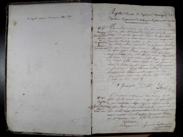 1E20 - Baptêmes, mariages, sépultures (1835-1851)