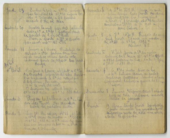 Carnets de route : "Mes impressions sur mon voyage en Russie, du 21 mars 1917 au 19 juillet 1917" et "Impressions de mon voyage depuis mon départ de l'escadrille Spad 12 jusqu'à mon retour de Russie, février 1917 au 15 mai 1917".