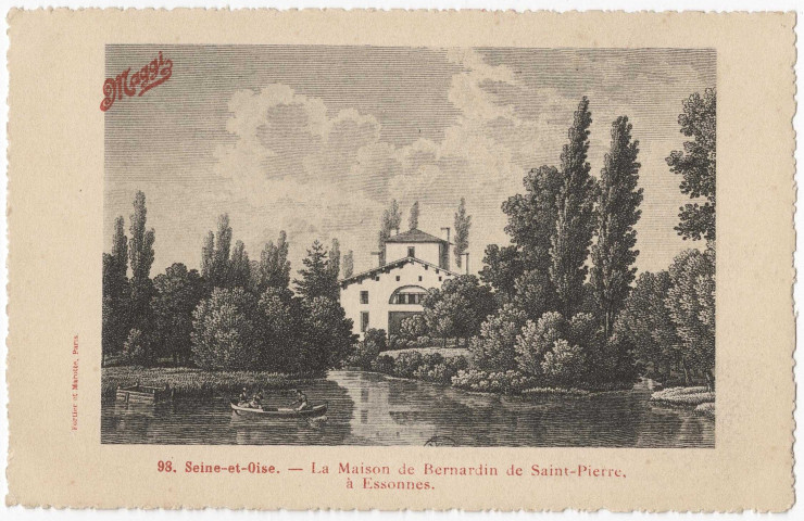 ESSONNES. - La maison de Bernardin de Saint-Pierre. Fortier et Marotte, dessin. 