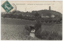 MONTLHERY. - Ruisseau de Sallemouille et la tour [Editeur EM, 1910, timbre à 5 centimes]. 